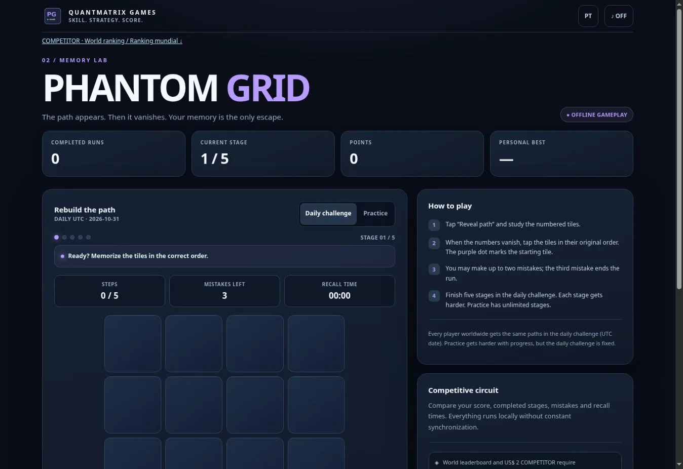 Real PHANTOM GRID gameplay: initial challenge
